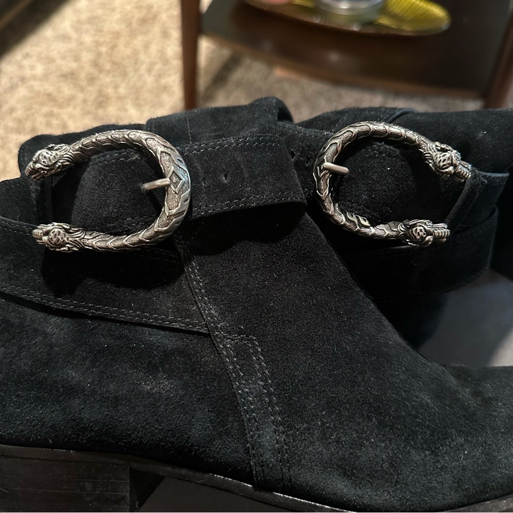 Gucci Dionysus suede over the knee boots size 37 1/2 black - Picture 3 of 16